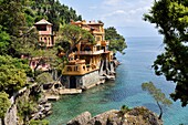 Italy,Liguria,Portofino surroundings,Luxurious villa overlooking the gulf of Genoa.
