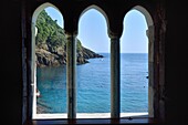 Italien, Ligurien, Camogli, Abtei San Fruttuoso (10.-13. Jh.).