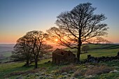 Roach End Barn in the Peak District National Park captured shortly before sunset on an evening in late April.