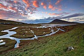 Sunset captured in early November from a vantage point above Northton Salt Marsh on the Isle of Harris in the Outer Hebrides.