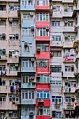 China,Hongkong,Hongkong Island,dicht überfüllte Mehrfamilienhäuser.