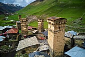 Georgia,Svaneti,Ushguli,the highest village of Europe with their towers called Koki.