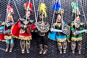 Pupi, sizilianische Marionetten, Sizilien, Italien.