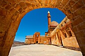 Courtyard of the 18th Century Ottoman architecture of the Ishak Pasha Palace,agri province of eastern Turkey. A UNESCO World Heritage Site