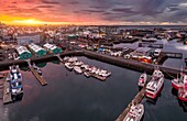 Aerial - Reykjavik Harbor,Reykjavik,Iceland.