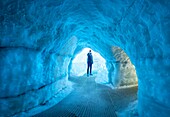Glacier Ice Cave Exhibit,Perlan Museum (The Pearl) Reykjavik,Iceland..