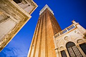 Venice,Veneto,Italy : Twilight at Saint Marks square. The campanile.