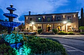 OLIVA VALENCIA SPAIN ON JUNE 28,2018: Mediterranean villa by dusk,hotel Font Salada.