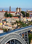 Dom Luis I Brücke, erhöhte Ansicht, Porto, Portugal.