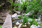 Potami, hiking trail to Potami waterfall on Samos island in Greece