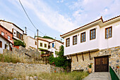 Houses in Ano Vathy at Samos town on Samos island in Greece
