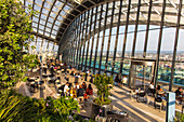 Inside view of Sky Garden bar at the top of the Walkie Talkie building (20 Fenchurch Street), London, England, United Kingdom, Europe