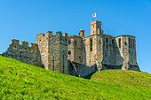 Ansicht von Warkworth Castle, Warkworth, Northumberland, England, Vereinigtes Königreich, Europa