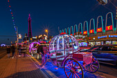 Blackpool's Golden Mile with glass horse drawn carriage, Blackpool, Lancashire, England, United Kingdom, Europe