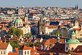 Elevated view from the Southern Garden at Prague Castle over the Old Town, UNESCO World Heritage Site, Prague, Czech Republic (Czechia), Europe