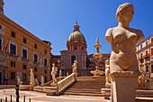 Piazza Pretoria, Pretoria-Brunnen, Palermo, Sizilien, Italien, Europa