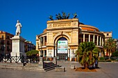 The Politeama theater, Palermo, Sicily, Italy, Europe