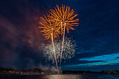 Fireworks in Heiligenhafen, Baltic Sea, Ostholstein, Schleswig-Holstein, Germany