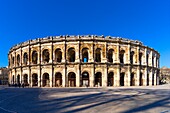 The Arena of Nimes, Roman amphitheatre, Nimes, Gard, Occitania, France, Europe