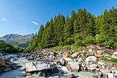 Mittagskogel, 3162 Meter hoch, Gletscherfluss, Tieflehn, Pitztal, Tirol, Österreich