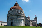 Baptisterium, Taufkirche, Kathedrale und Schiefer Turm, Campo dei Miracoli, Pisa, Toskana, Italien