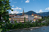 Passer river, church, Meran, South Tyrol, Alto Adige, Italy