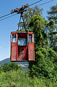 Old gondola, cable car, Partschins, South Tyrol, Alto Adige, Italy