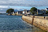 the bridge and saint-cado island, belz, morbihan, brittany, france