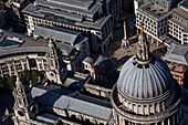 UK, London, Aerial view of St. Paul's Cathedral and Paternoster Square