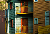 Argentina, Buenos Aires, Colorful facades of old houses
