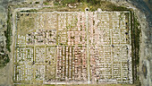 Overhead view of old ruins Villa Epecuen