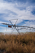 USA, New Mexico, Farmington, Irrigation system in field