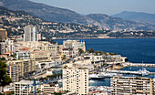Principality of Monaco, Montecarlo, Urban architecture on coast and sea