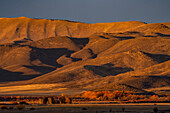 USA, Idaho, Bellevue, Rural landscape and foothills at dusk