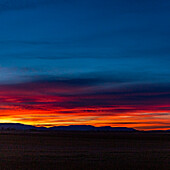 USA, Idaho, Bellevue, Sunset sky over foothills
