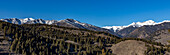 Vereinigte Staaten, Idaho, Sun Valley, Panoramablick auf die schneebedeckten Berge