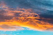 United States, Idaho, Bellevue, Colorful clouds at sunset
