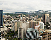United States, Hawaii, Oahu, Honolulu, Buildings in downtown