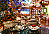 Coffee and cake in the cafe of the Grandhotel Pupp, Karlovy Vary, Karlovy Vary, Czech Republic