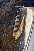 Dam wall at Lago di Vogorno, Valle Verzasca, Ticino, Switzerland