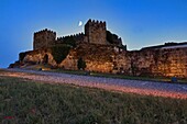 Treason's Gate and ramparts at twilight, Trancoso Castle, Serra da Estrela, Centro, Portugal, Europe