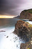 Storm clouds over the Atlantic Ocean and cliffs at dawn, Madeira island, Portugal, Atlantic, Europe
