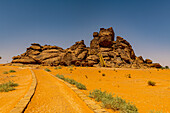 Site of Rock Art in der Region Ha'il, UNESCO-Weltkulturerbe, Jubbah, Königreich Saudi-Arabien, Naher Osten