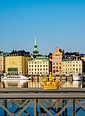 Gilded Crown on Skeppsholmsbron, Stockholm, Stockholm County, Sweden, Scandinavia, Europe