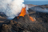 Der Vulkanausbruch Geldingadalir, Fagradalsfjall, Island, Polarregionen