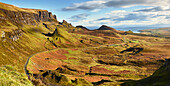 Quiraing Highlands auf der Isle Of Skye, Inneren Hebriden, Schottland, Vereinigtes Königreich, Europa