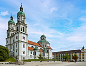 Stiftsplatz with St. Lorenz Basilica and Residenz in Kempten im Allgäu in Bavaria in Germany