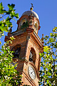 Picturesque church tower in Villa Secondo, Piedmont, Italy