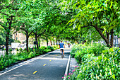 West Side Fahrradwege, New York City, New York, USA
