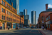 View of contemporary and traditional architecture on Deansgate, Manchester, England, United Kingdom, Europe